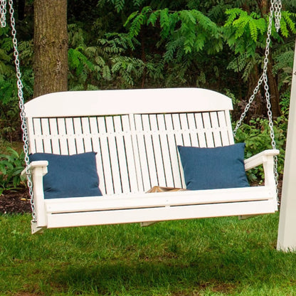 LuxCraft Classic Highback 4-Foot Poly Composite Porch Swing
