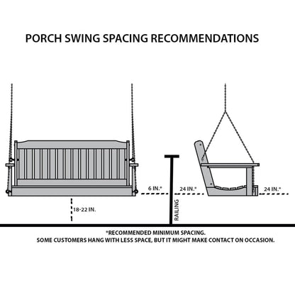 LuxCraft Classic Highback 4-Foot Poly Composite Porch Swing