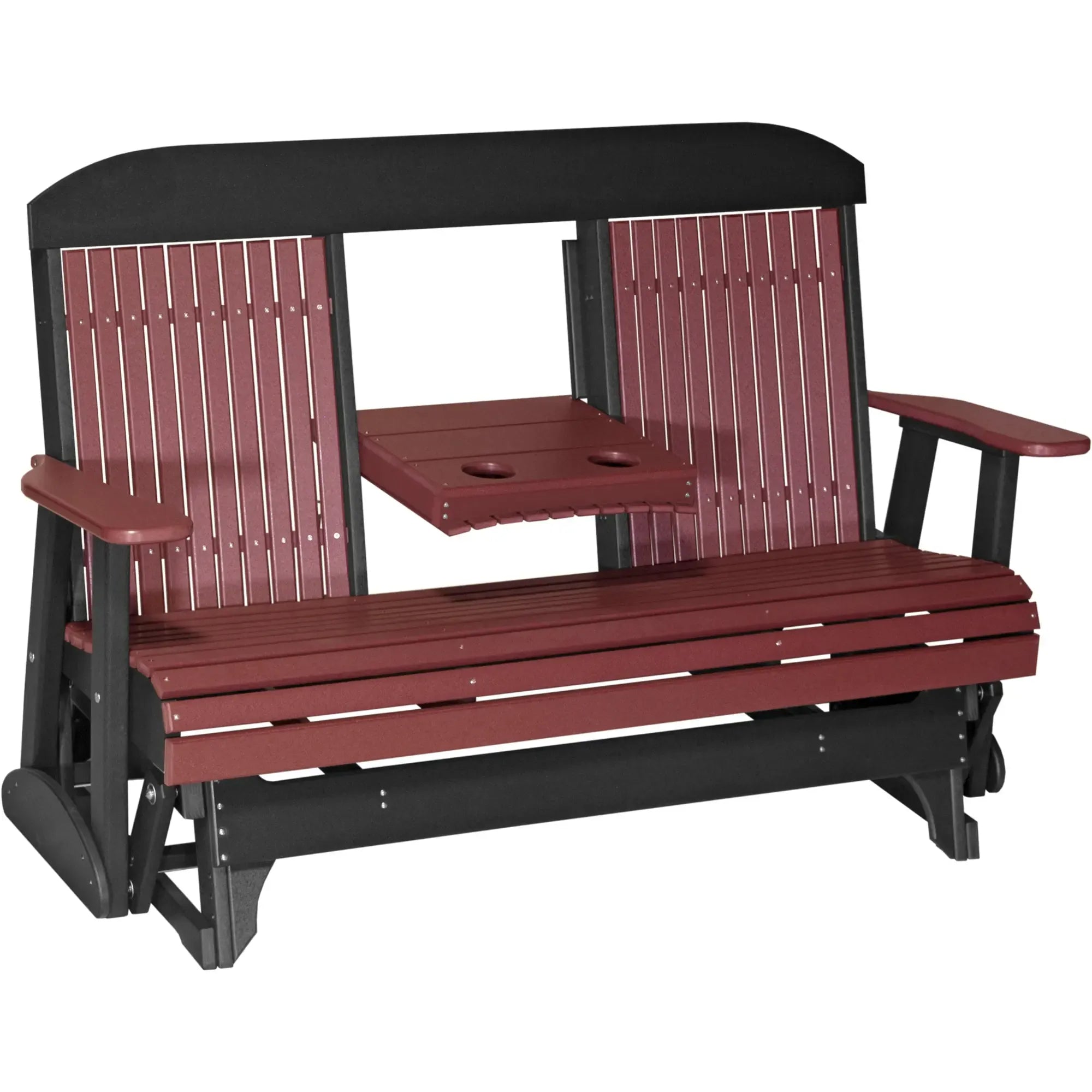 LuxCraft Classic Highback Console 5-Foot Poly Composite Patio Glider