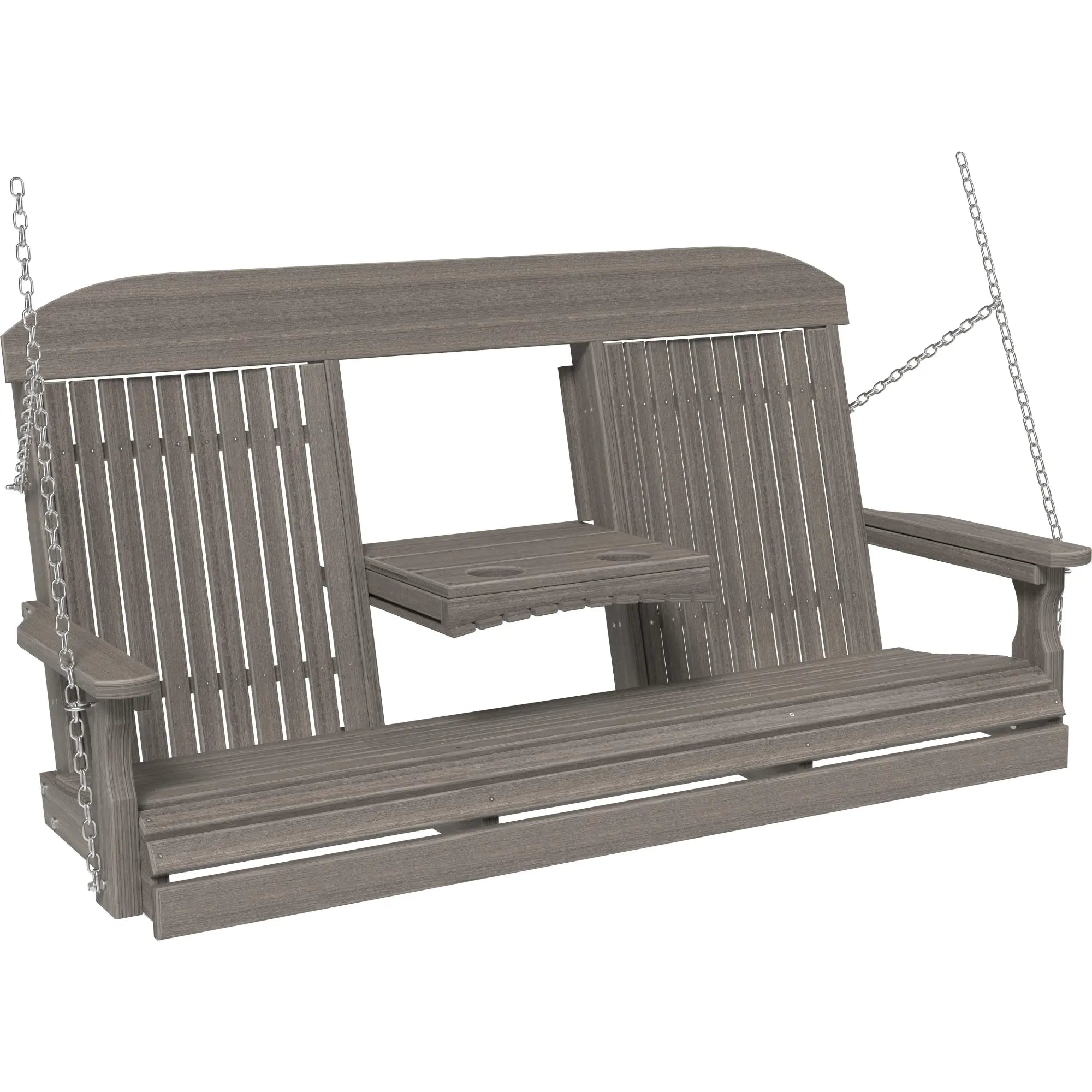 LuxCraft Classic Highback Console 5-Foot Poly Composite Porch Swing