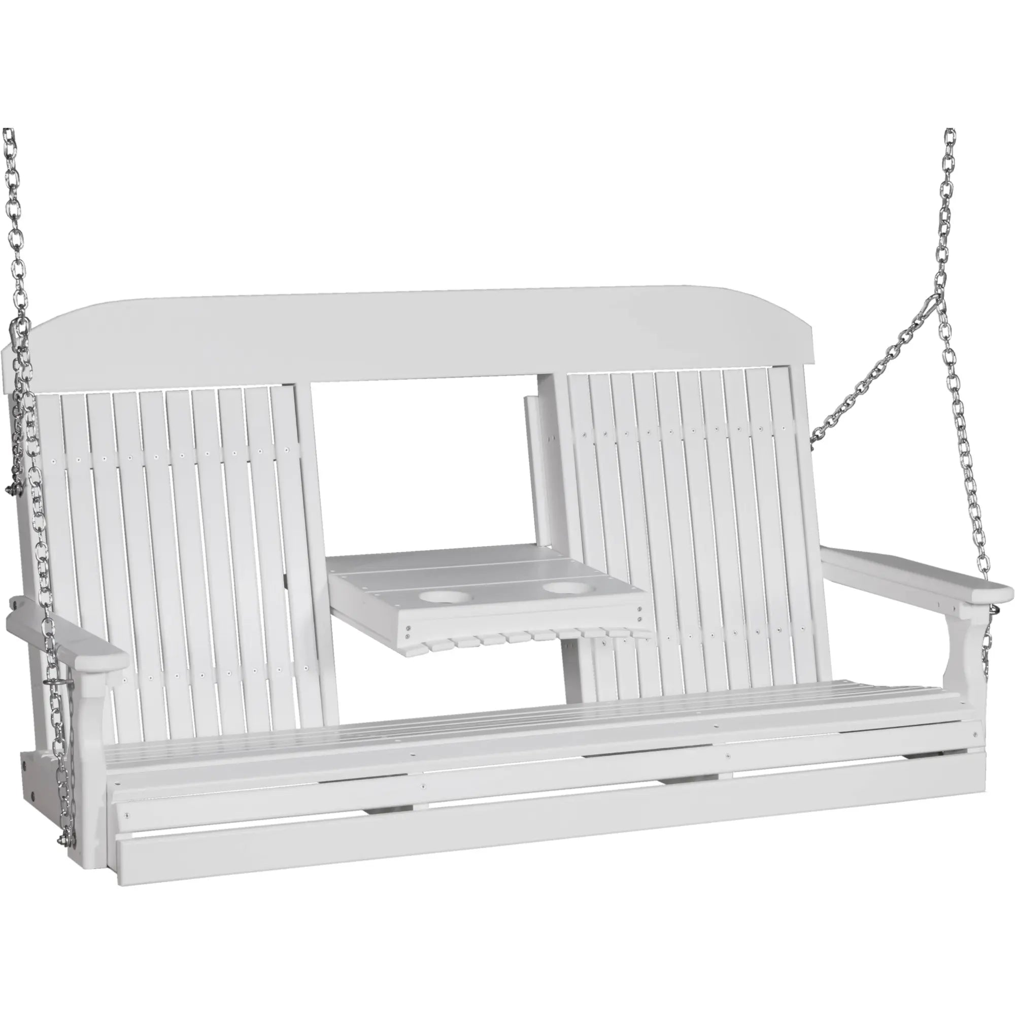LuxCraft Classic Highback Console 5-Foot Poly Composite Porch Swing