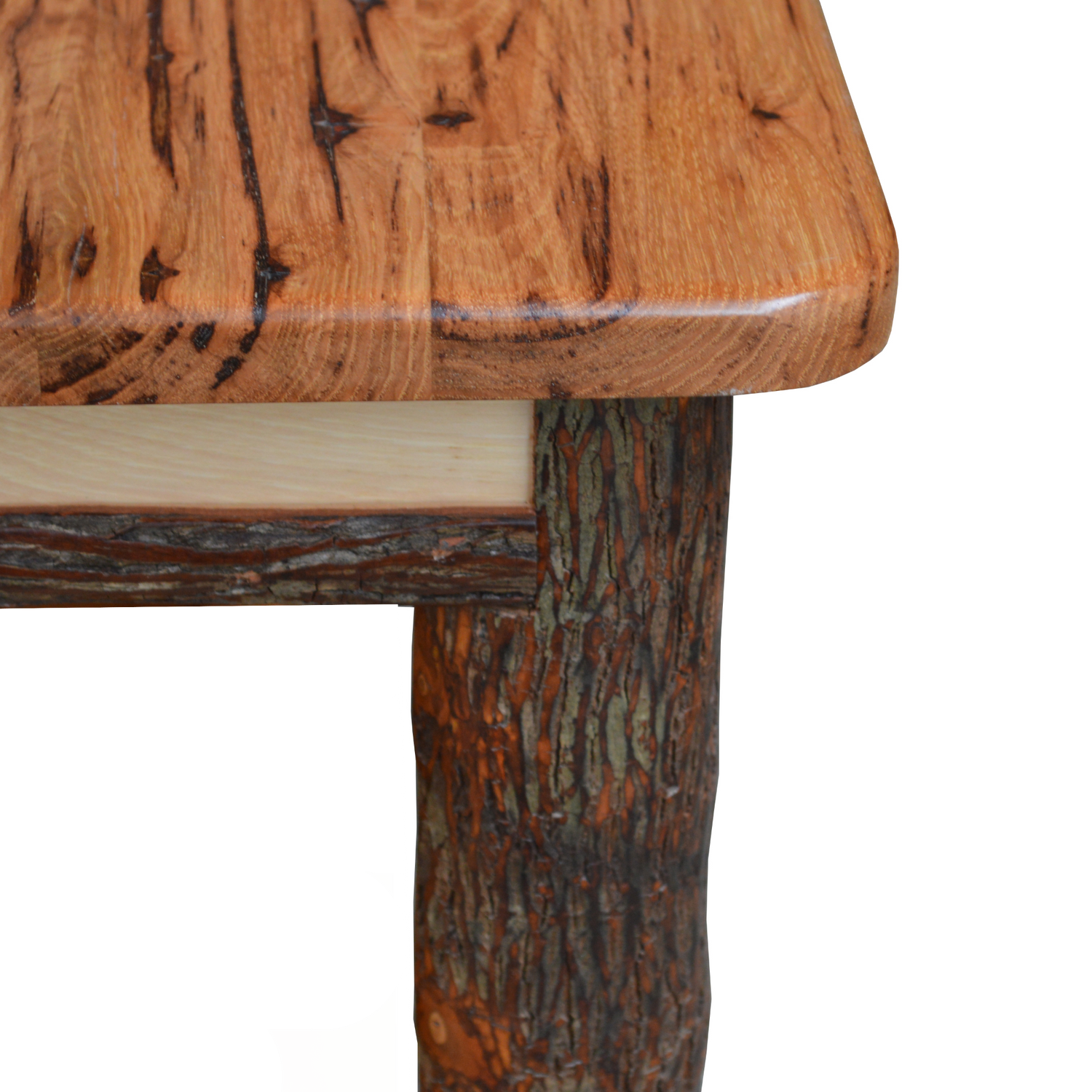 Keystone Amish Co. Hickory Solid Wood End Table with Shelf
