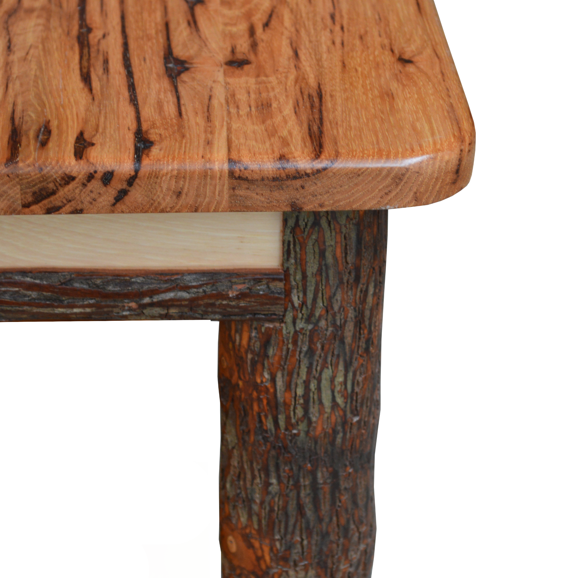 Keystone Amish Co. Hickory Solid Wood End Table with Shelf