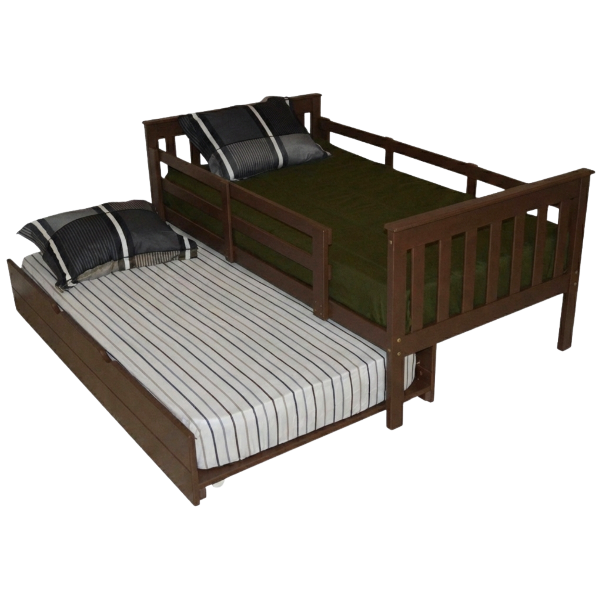 Versaloft Mission Amish Made Kids Bed Frame with Guardrails and Trundle Unit