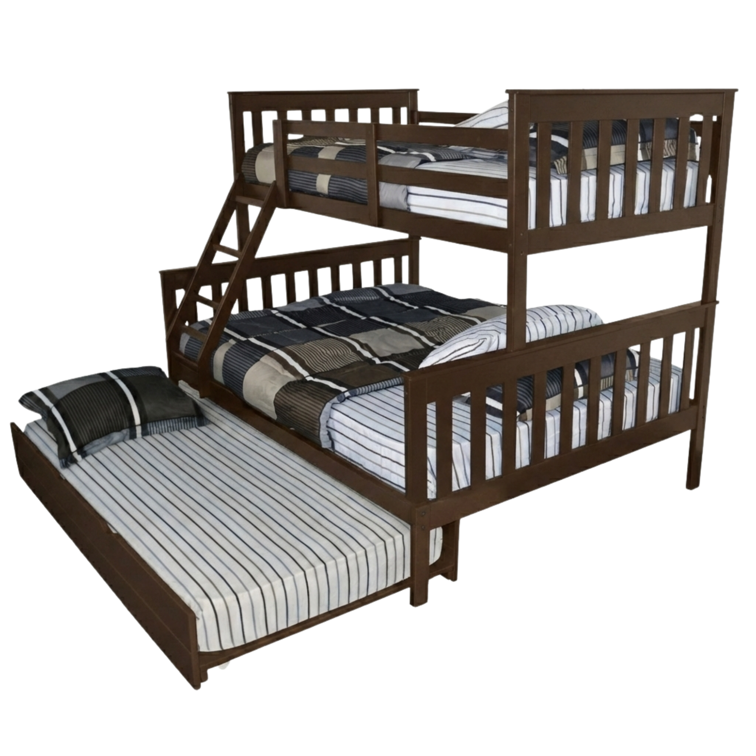 Versaloft Mission Amish Made Twin-Over-Full Bunk Bed Frame with Trundle Unit