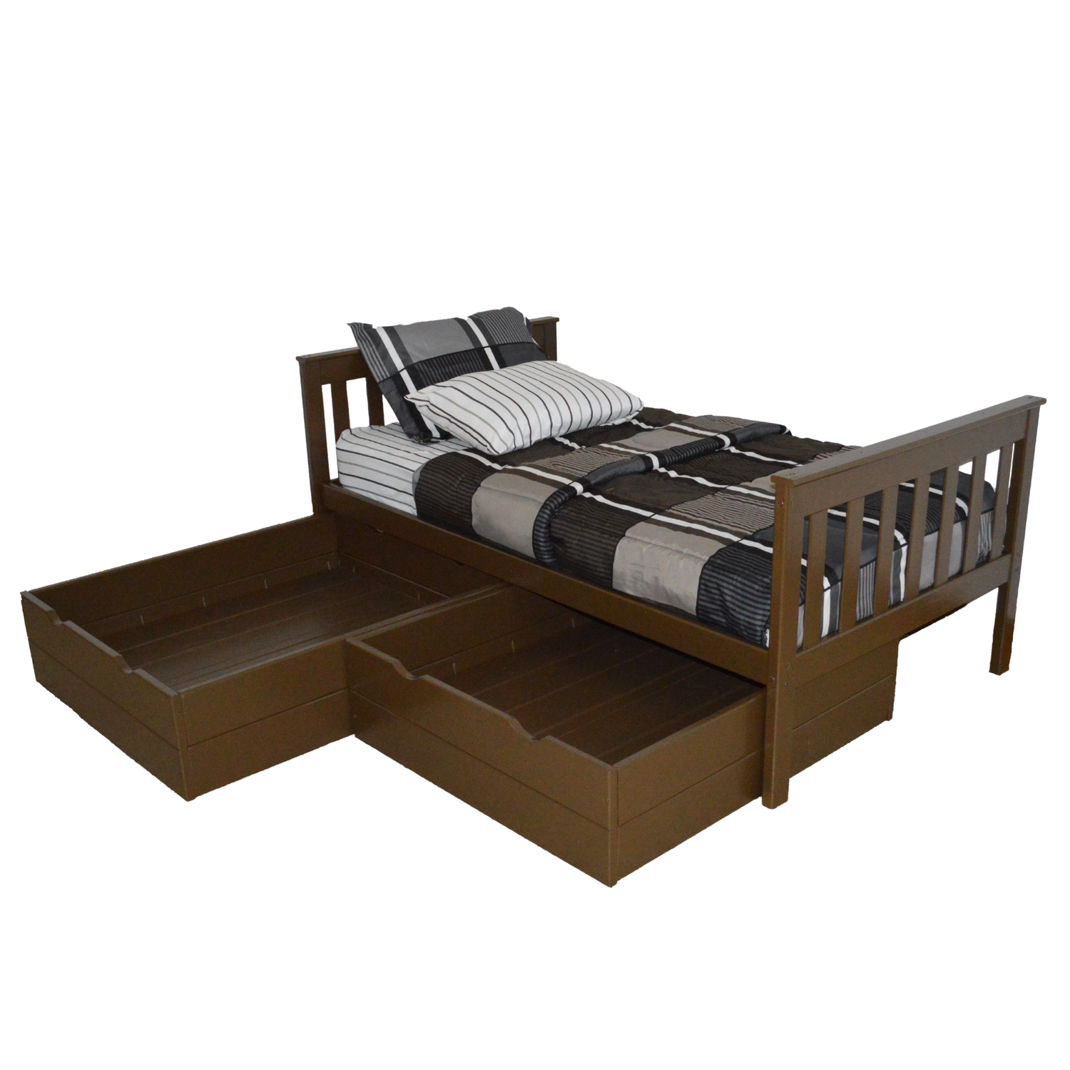 Versaloft Mission Amish Made Bed Frame with 2-Piece Drawers