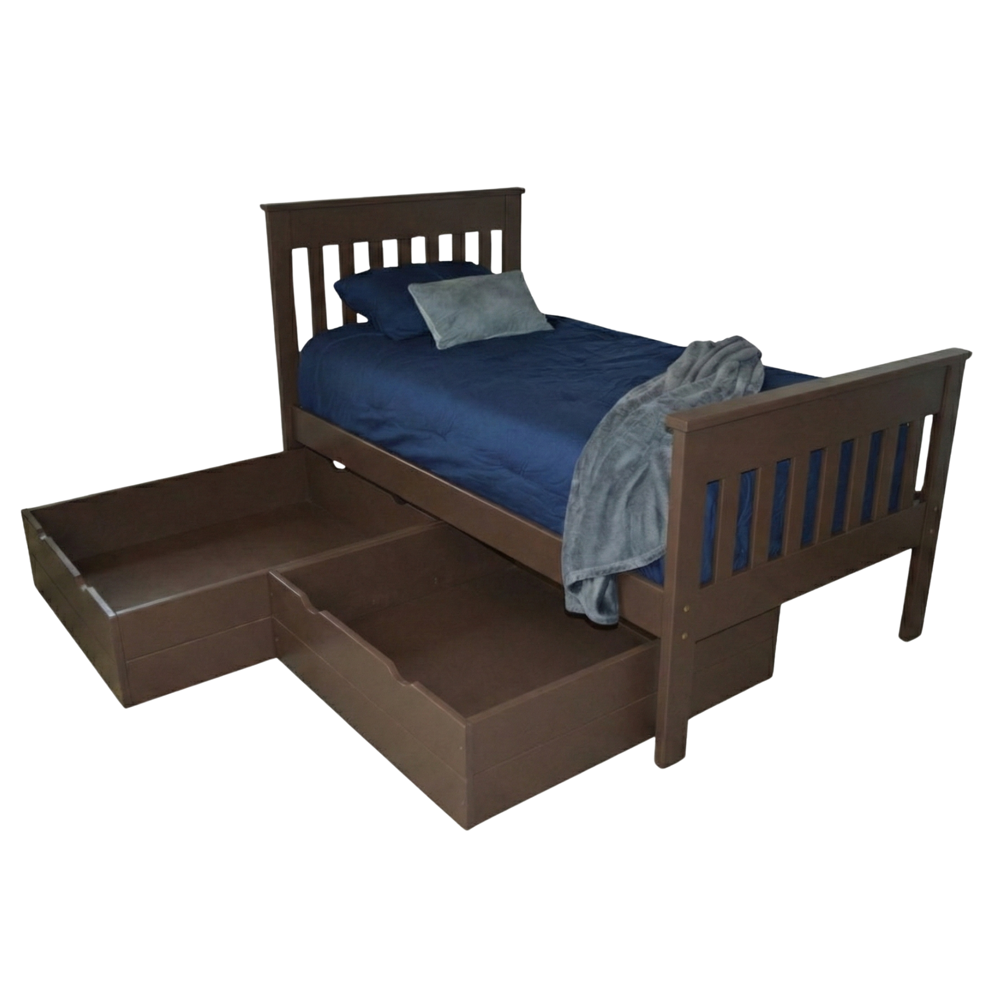 Versaloft Harmony Amish Made Bed Frame with 2-Piece Drawers