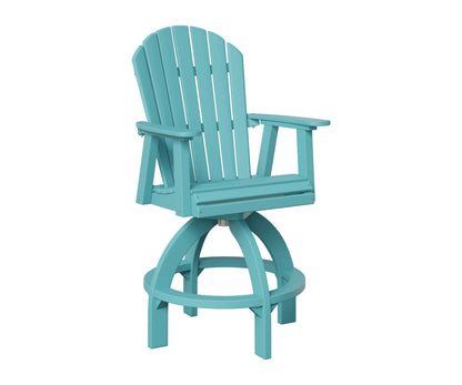 Berlin Gardens Comfo Outdoor Poly Lumber Back Swivel Bar Height Chair