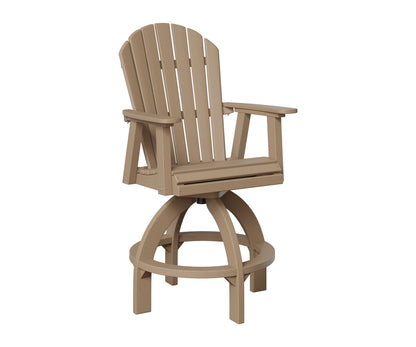 Berlin Gardens Comfo Outdoor Poly Lumber Back Swivel Bar Height Chair