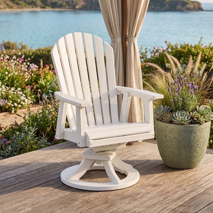 Berlin Gardens Comfo Back Poly Lumber Swivel Rocker Dining Chair