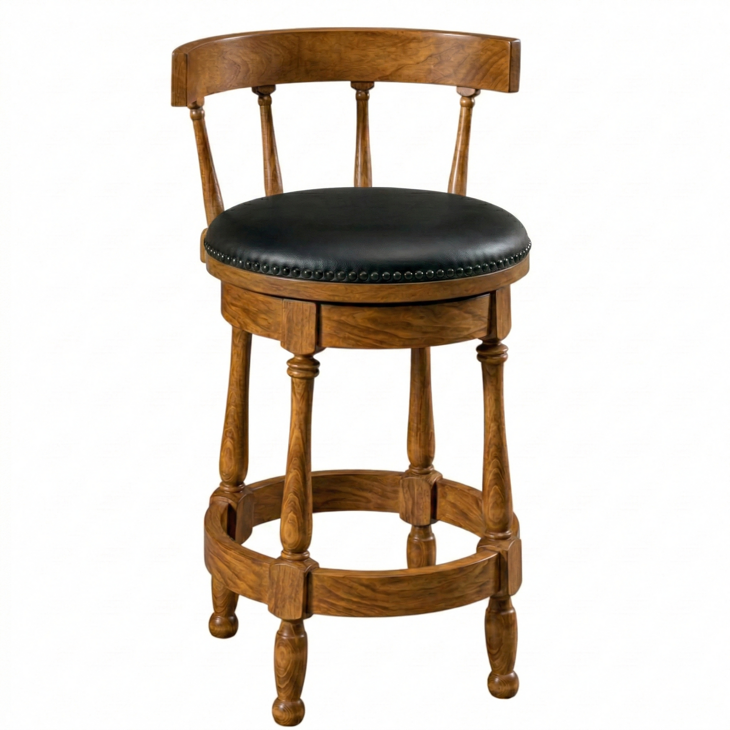 Hoosier Timbercraft Perry Maple Swivel Barstool with Easton Top