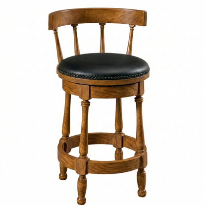 Hoosier Timbercraft Perry Maple Swivel Barstool with Easton Top