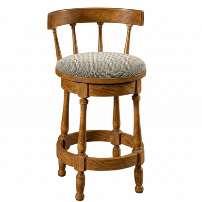 Hoosier Timbercraft Perry Maple Swivel Barstool with Easton Top