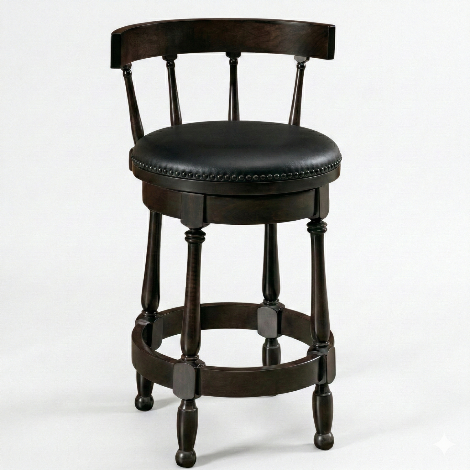 Hoosier Timbercraft Perry Maple Swivel Barstool with Easton Top