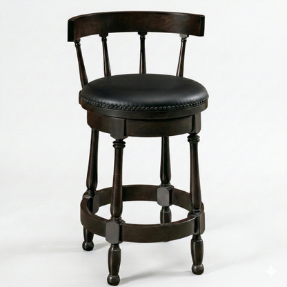 Hoosier Timbercraft Perry Maple Swivel Barstool with Easton Top