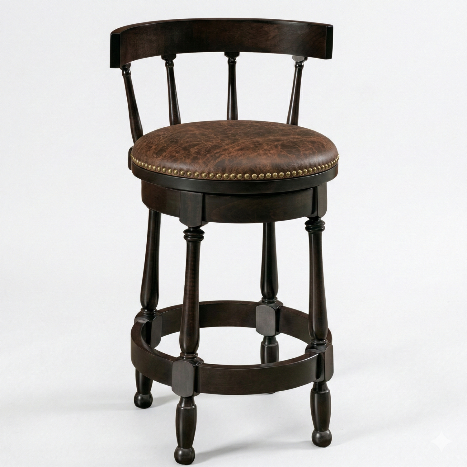 Hoosier Timbercraft Perry Maple Swivel Barstool with Easton Top