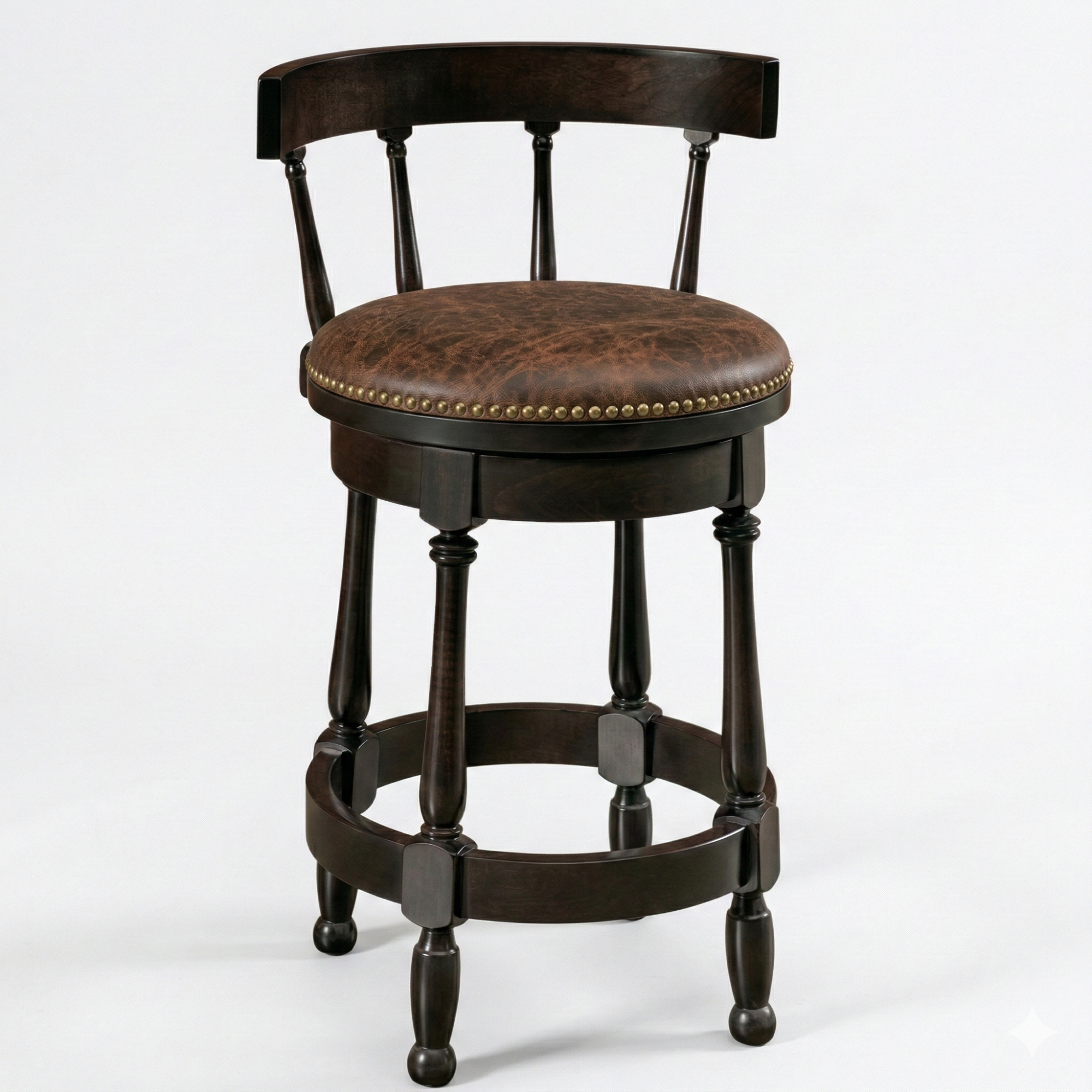 Hoosier Timbercraft Perry Maple Swivel Barstool with Easton Top