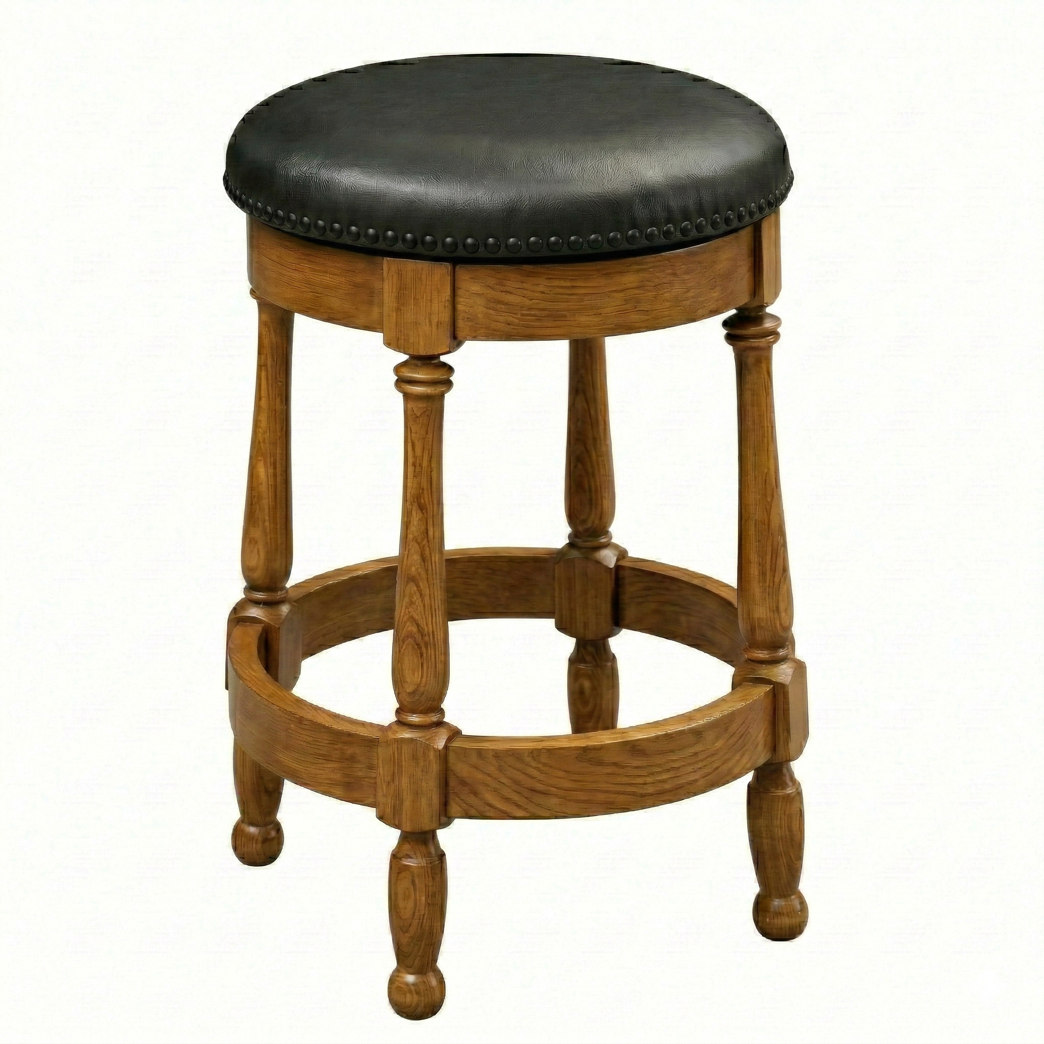 Hoosier Timbercraft Perry Maple Swivel Backless Barstool