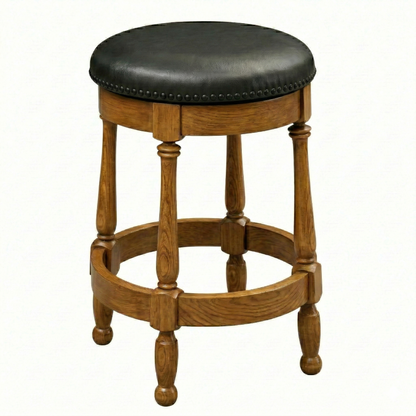 Hoosier Timbercraft Perry Maple Swivel Backless Barstool