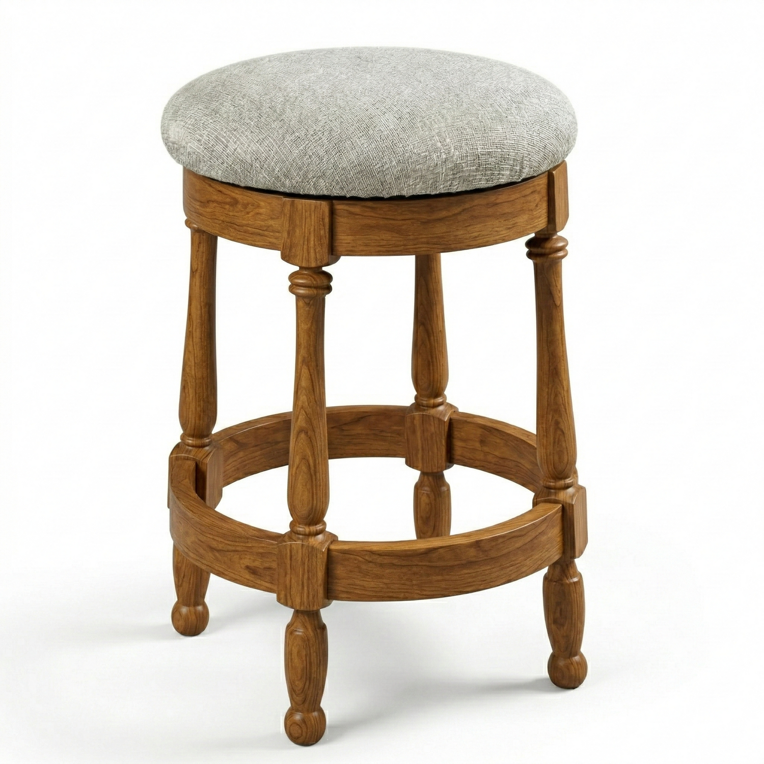 Hoosier Timbercraft Perry Maple Swivel Backless Barstool
