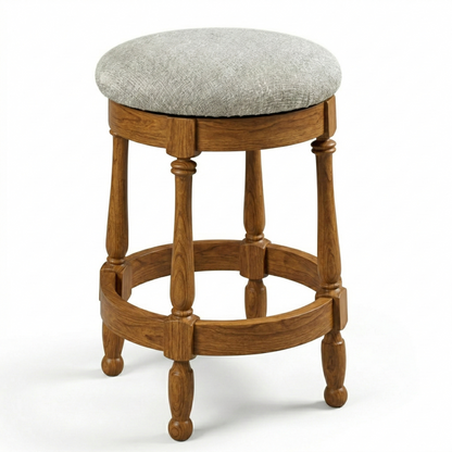 Hoosier Timbercraft Perry Maple Swivel Backless Barstool