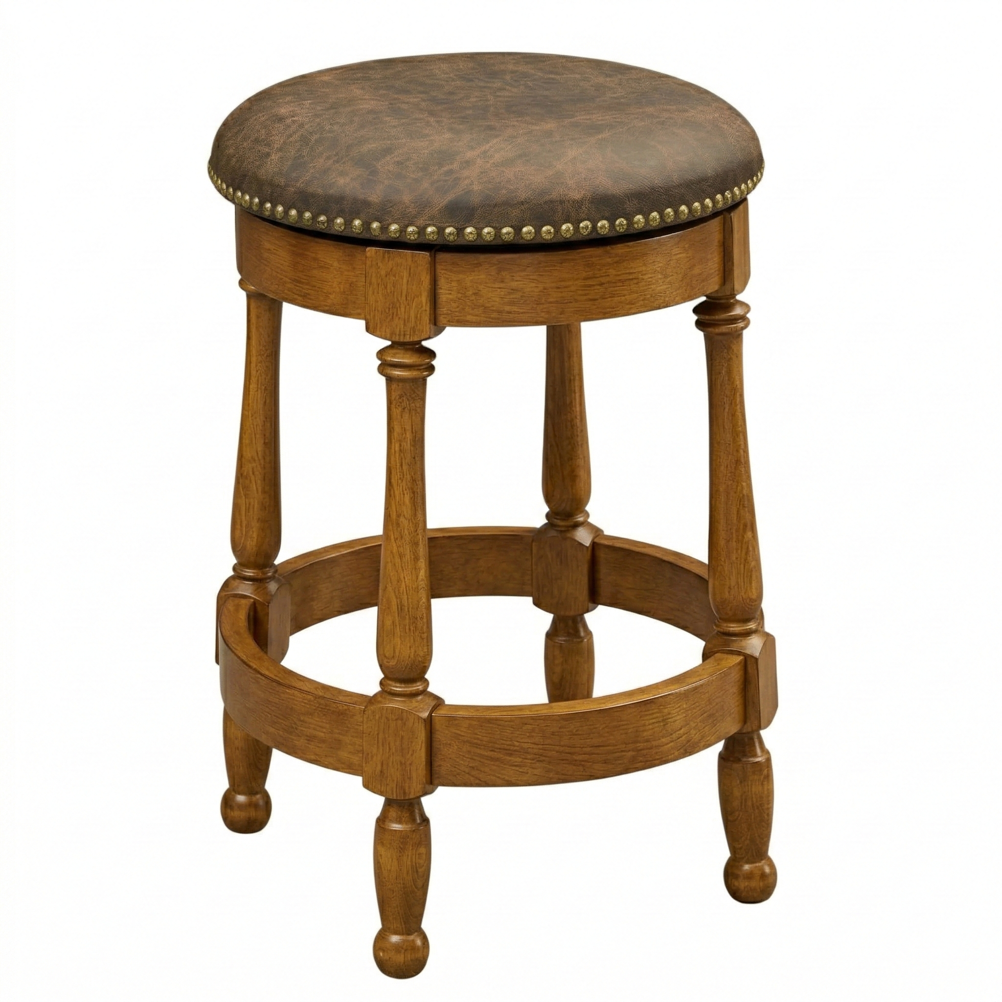 Hoosier Timbercraft Perry Maple Swivel Backless Barstool