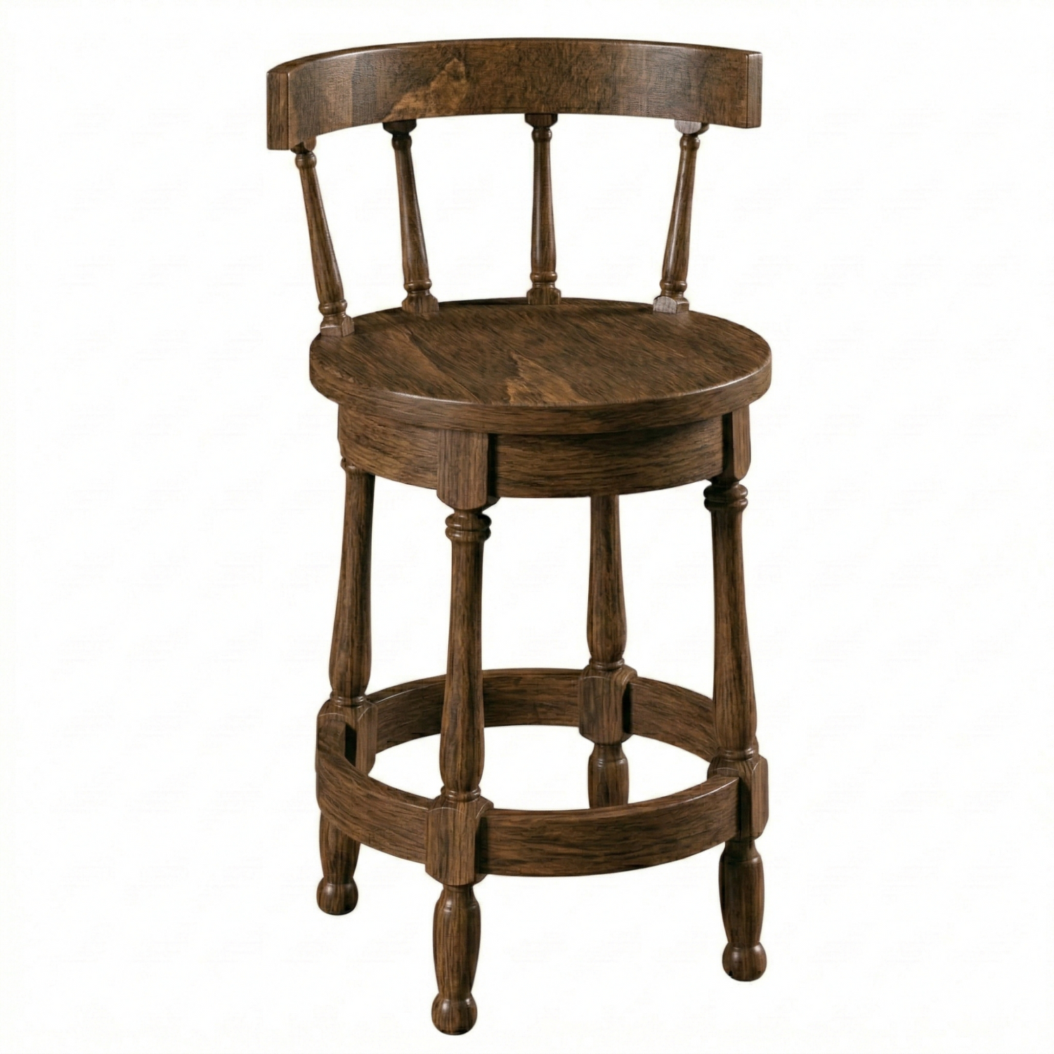 Hoosier Timbercraft Perry Maple Swivel Barstool with Easton Top