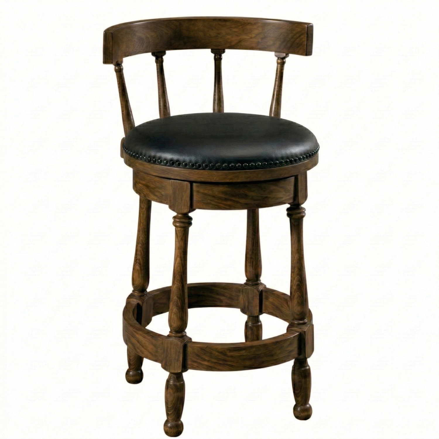 Hoosier Timbercraft Perry Maple Swivel Barstool with Easton Top