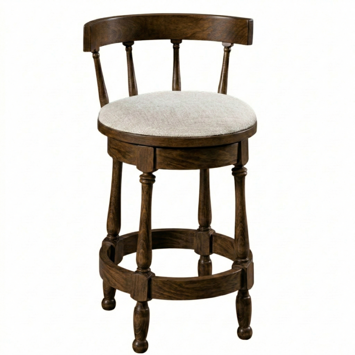 Hoosier Timbercraft Perry Maple Swivel Barstool with Easton Top