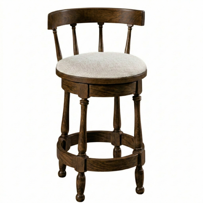 Hoosier Timbercraft Perry Maple Swivel Barstool with Easton Top