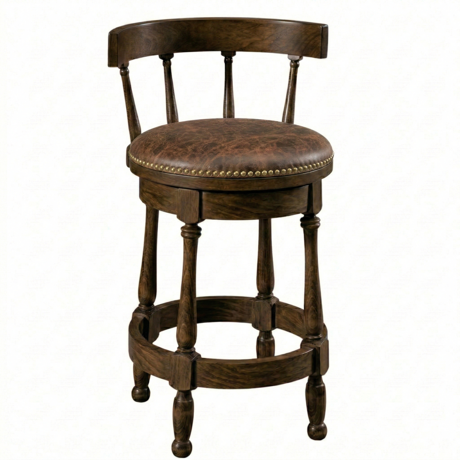 Hoosier Timbercraft Perry Maple Swivel Barstool with Easton Top