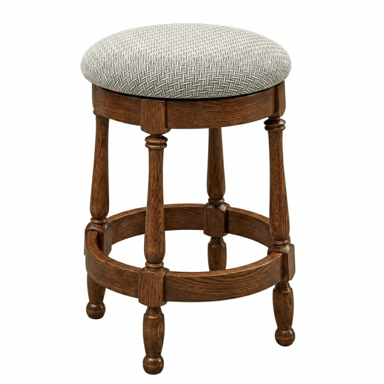 Hoosier Timbercraft Perry Maple Swivel Backless Barstool