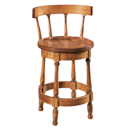 Hoosier Timbercraft Perry Maple Swivel Barstool with Easton Top