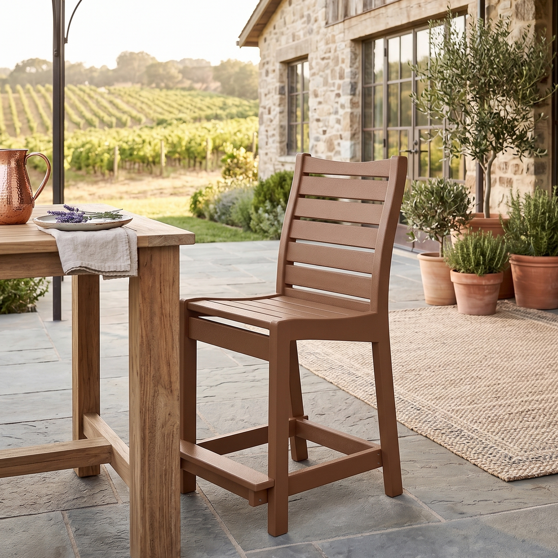 Berlin Gardens Bristol Outdoor Poly Lumber Counter Chair