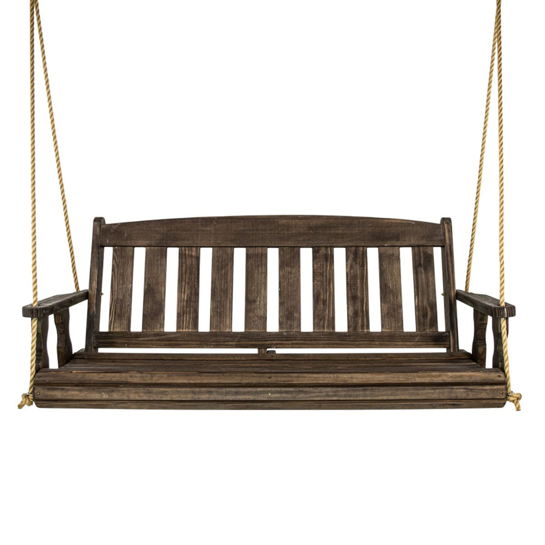 Amish Casual 5 Foot Dark Walnut Stain Mission Porch Swing with Clearcoat