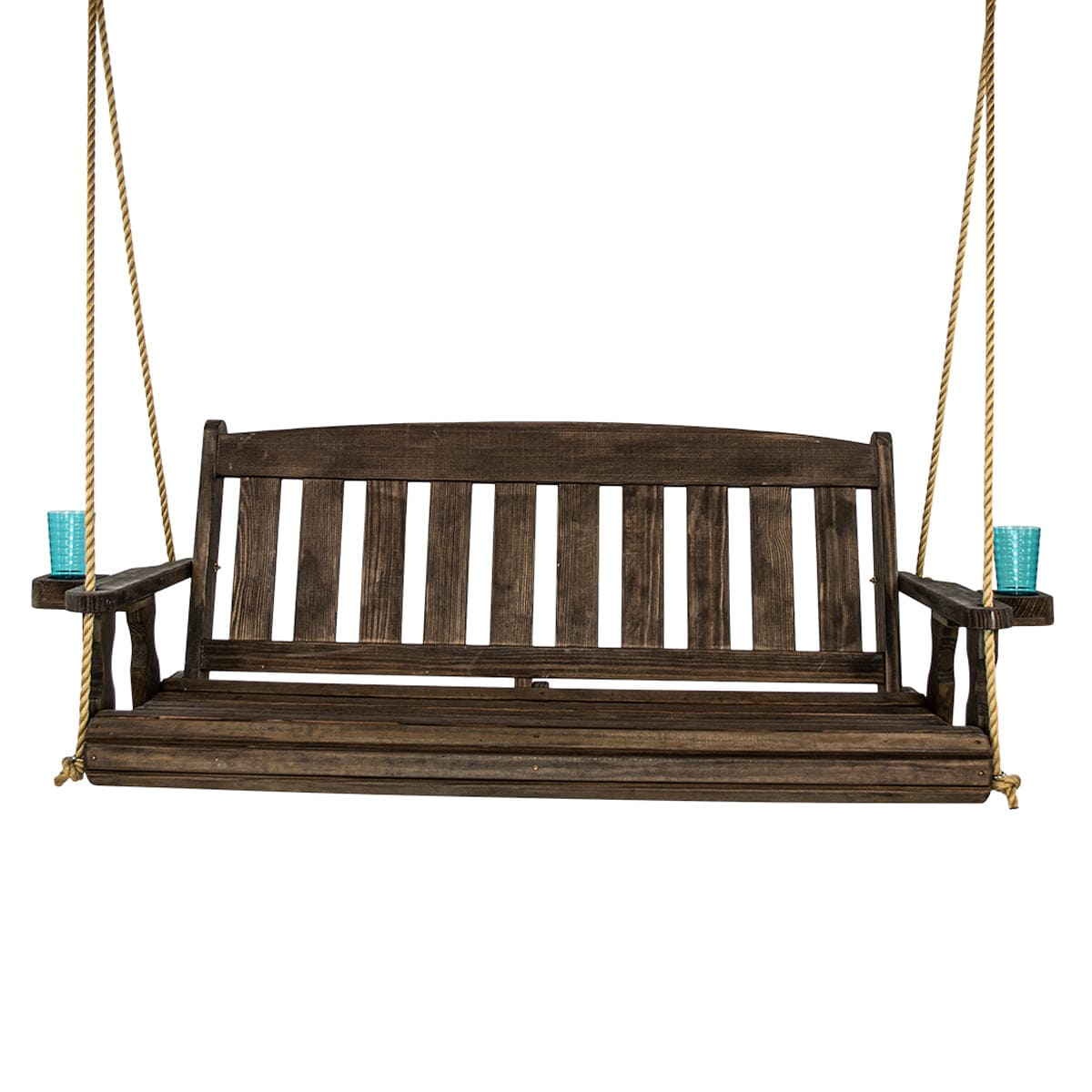 Amish Casual 4 Foot Dark Walnut Stain Mission Porch Swing