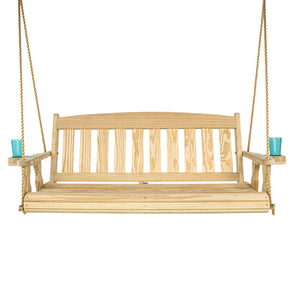 Amish Casual 5 Foot Unfinished Mission Porch Swing with Clearcoat