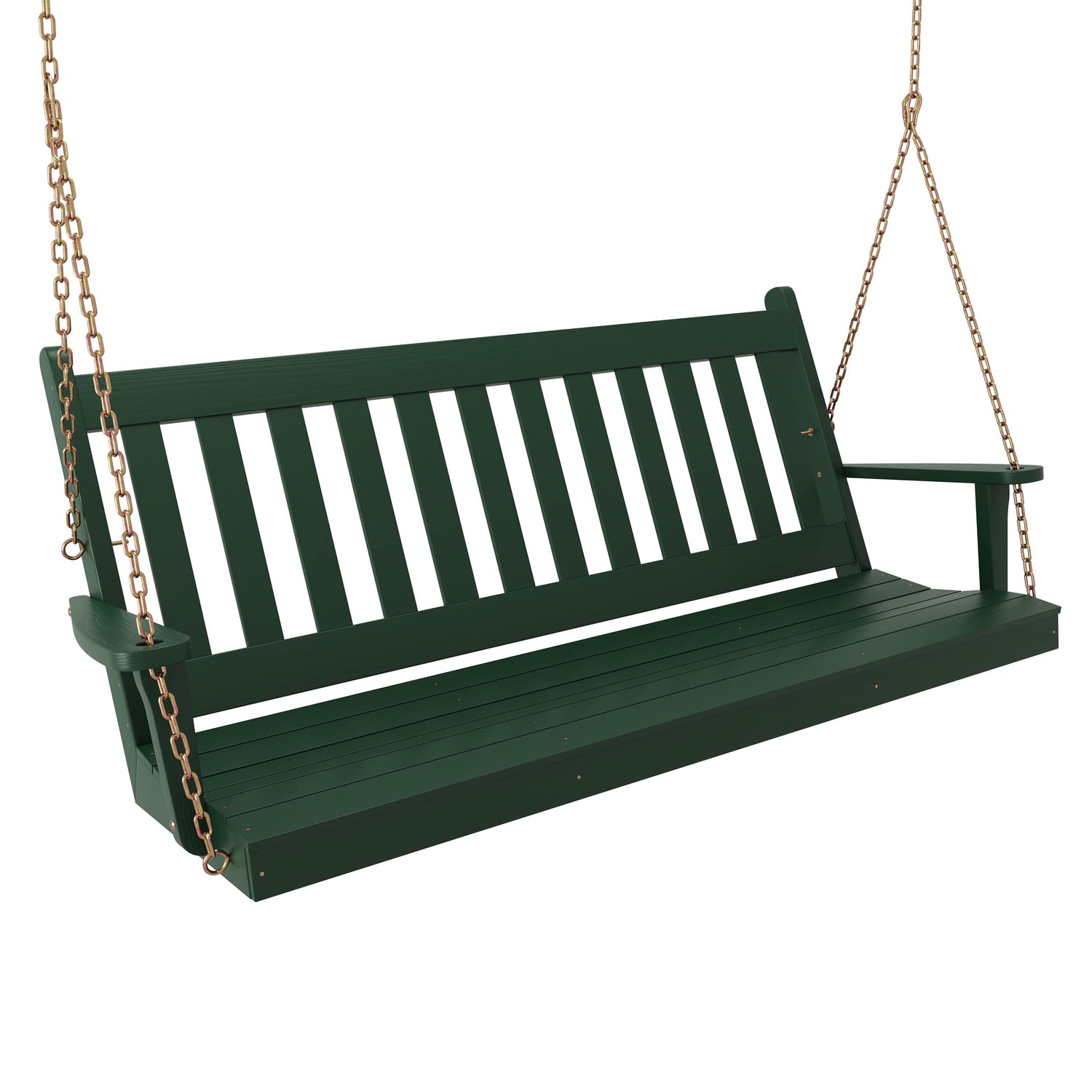 Keystone Amish Co. 6 Foot Franklin Porch Swing, Dark Green