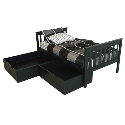 Versaloft Mission Amish Made Bed Frame with 2-Piece Drawers