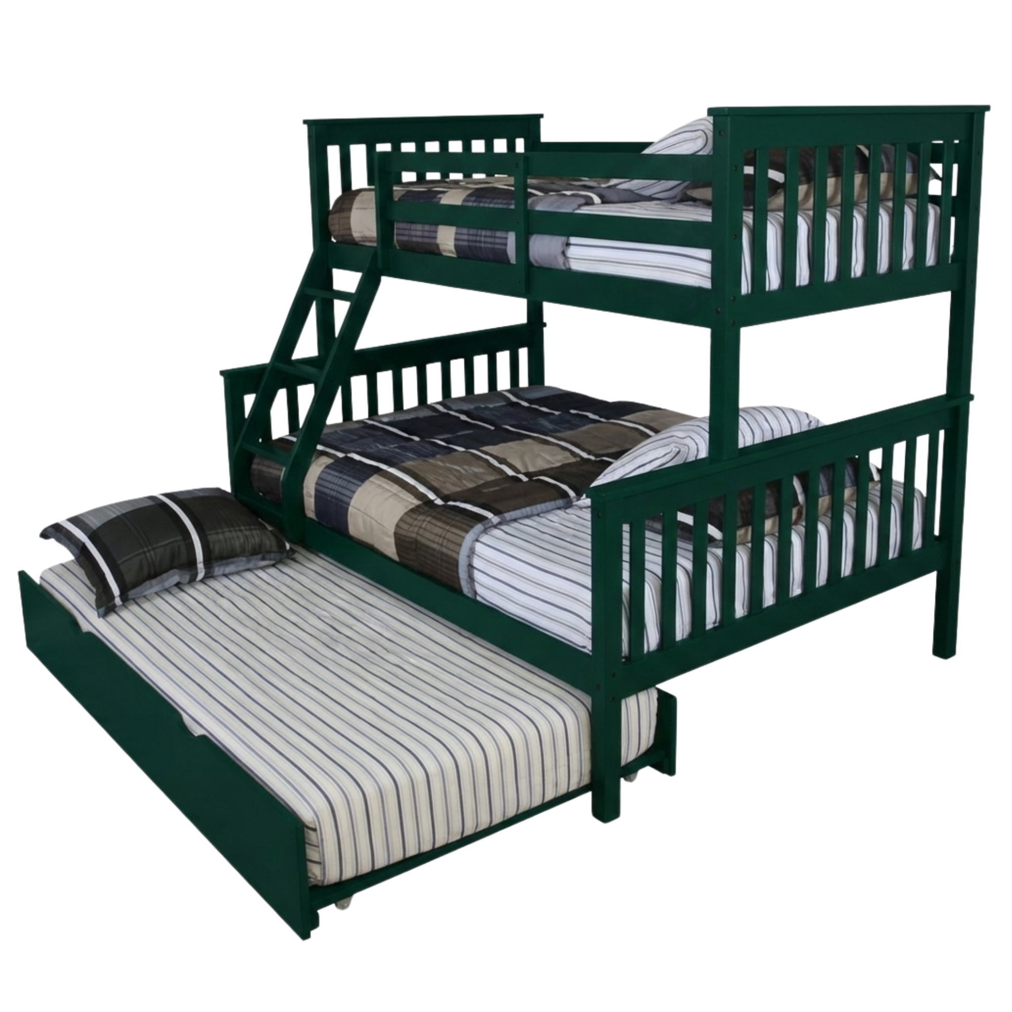 Versaloft Mission Amish Made Twin-Over-Full Bunk Bed Frame with Trundle Unit