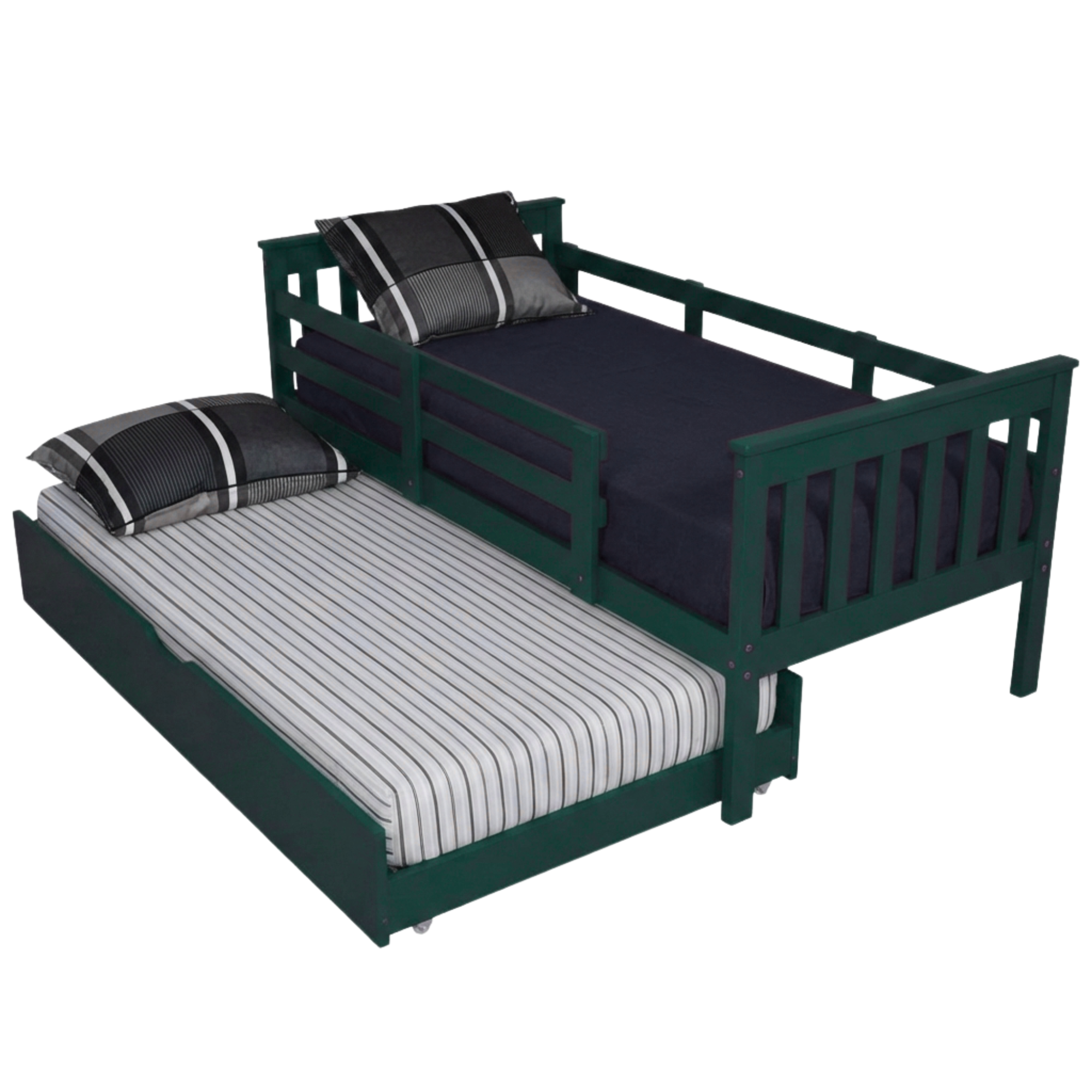 Versaloft Mission Amish Made Kids Bed Frame with Guardrails and Trundle Unit