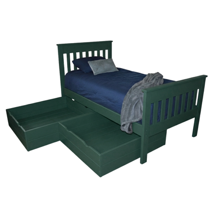 Versaloft Harmony Amish Made Bed Frame with 2-Piece Drawers