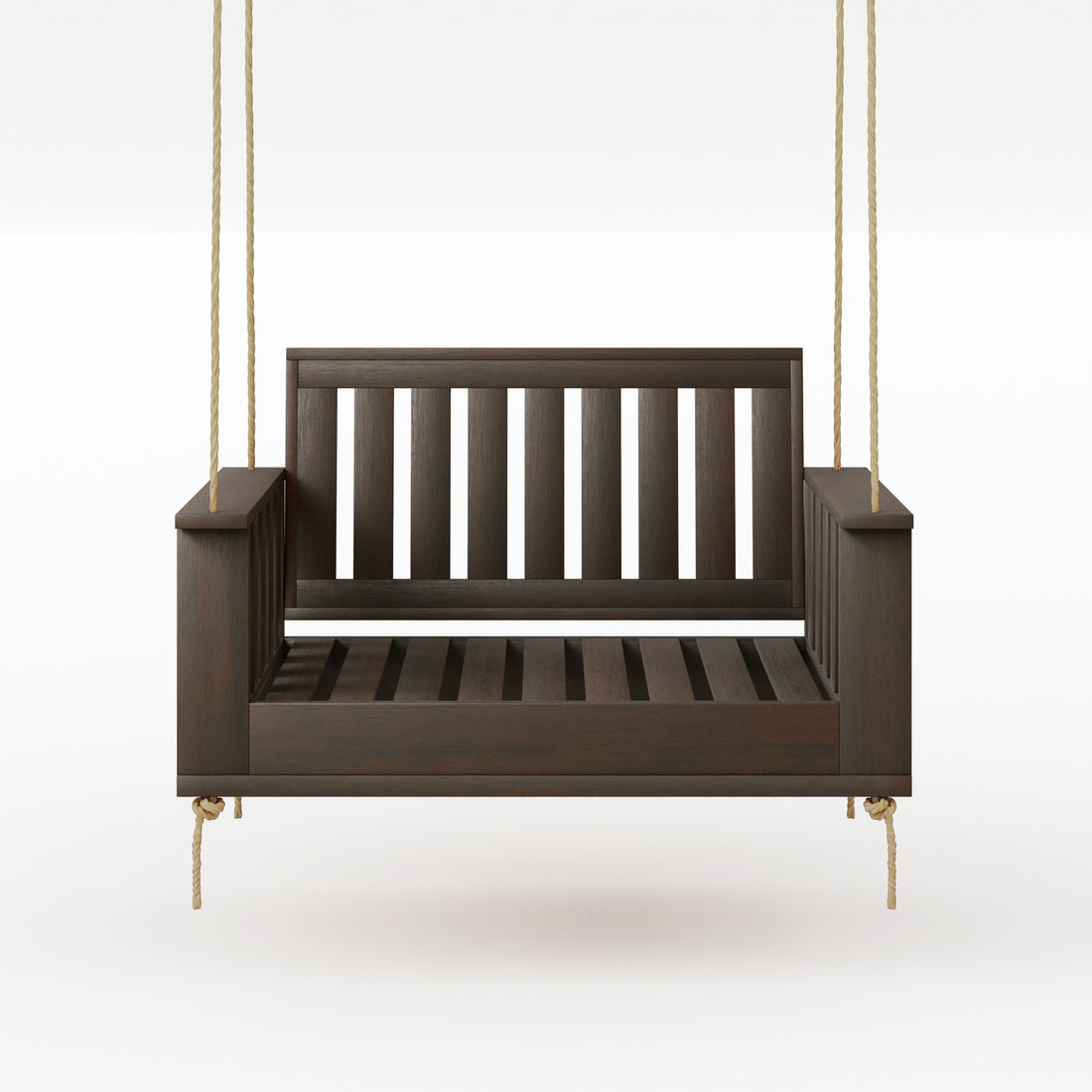 Amish Casual Rockford Daybed Swing Package with Included Cushions, Lounge, Dark Walnut Stain