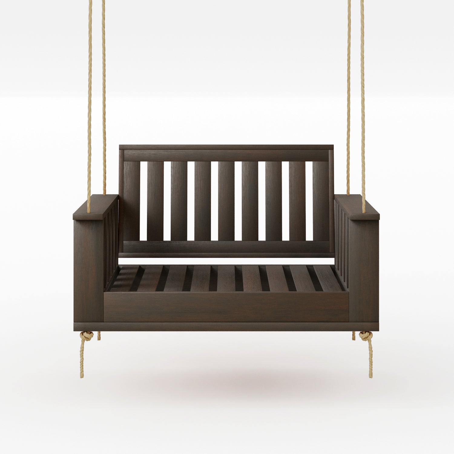 Amish Casual Rockford Daybed Swing Package with Included Cushions, Lounge, Dark Walnut Stain with Clearcoat