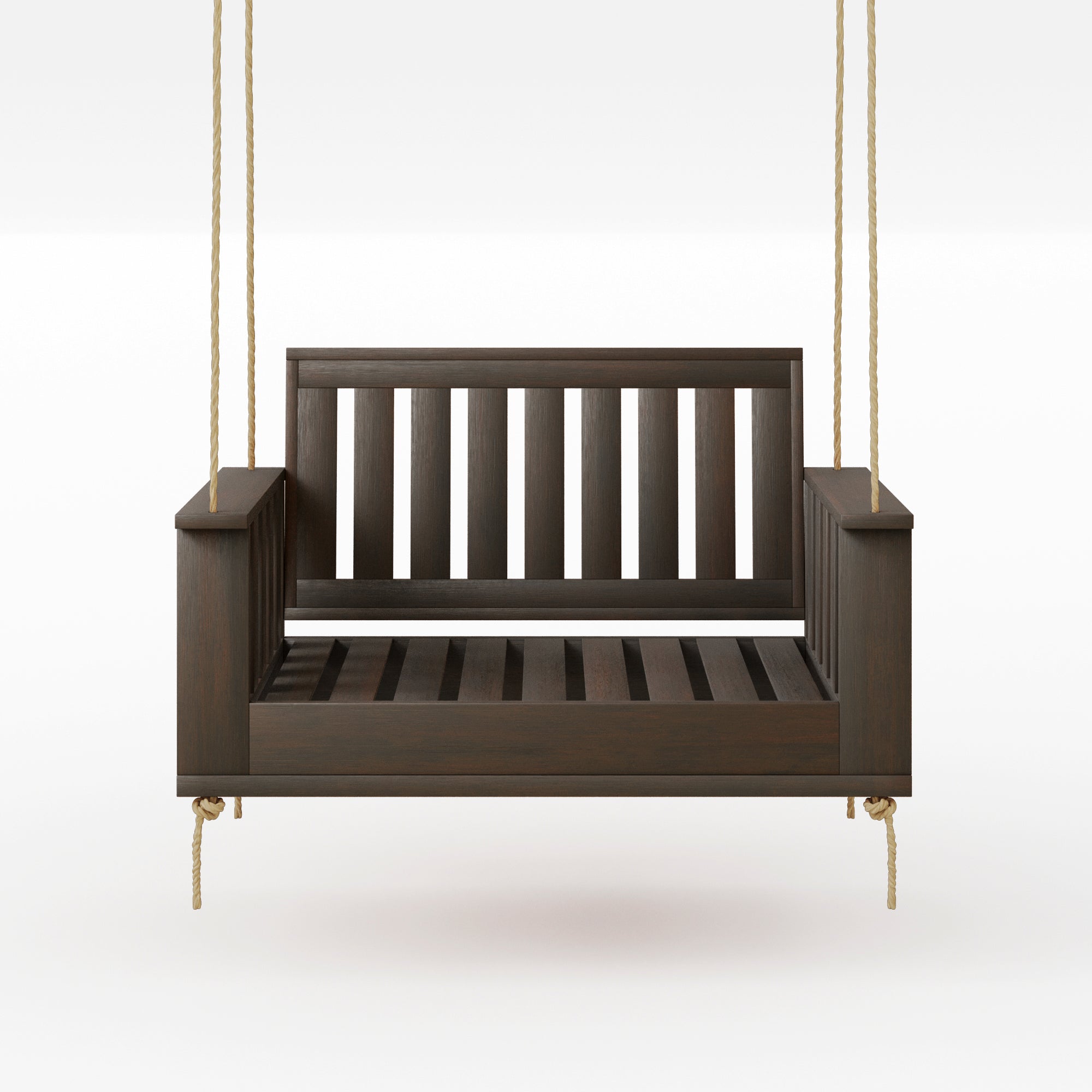 Amish Casual Rockford Daybed Swing Package with Included Cushions, Lounge, Dark Walnut Stain with Clearcoat