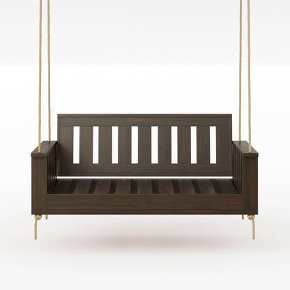 Amish Casual Rockford Daybed Swing Package with Included Cushions, Sofa, Dark Walnut Stain with Clearcoat