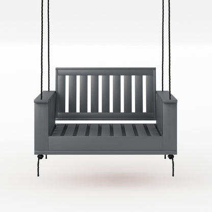 Amish Casual Rockford Daybed Swing Package with Included Cushions, Lounge, Dovetail Grey Paint