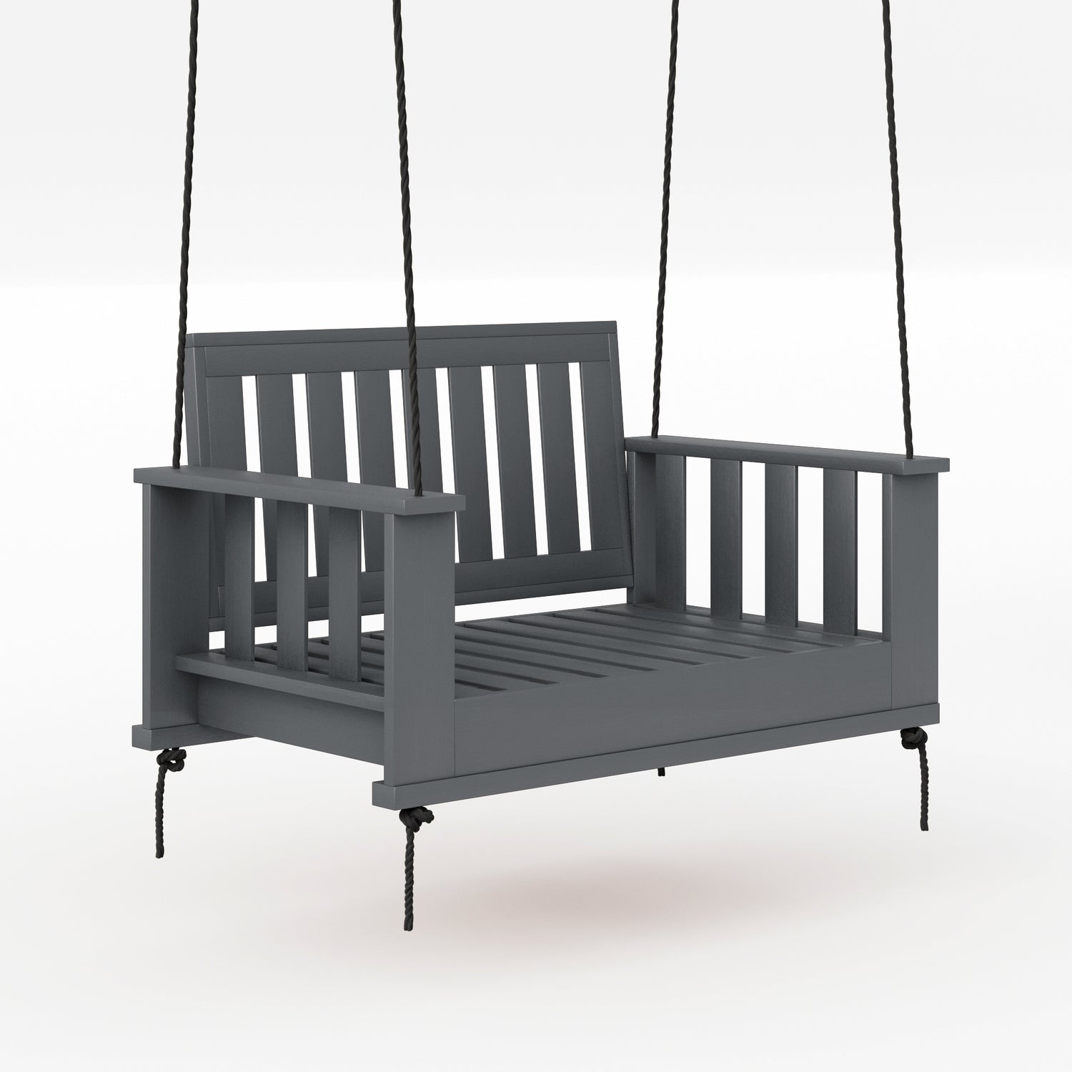 Amish Casual Rockford Daybed Swing Package with Included Cushions, Lounge, Dovetail Grey Paint