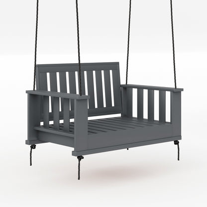 Amish Casual Rockford Daybed Swing Package with Included Cushions, Lounge, Dovetail Grey Paint