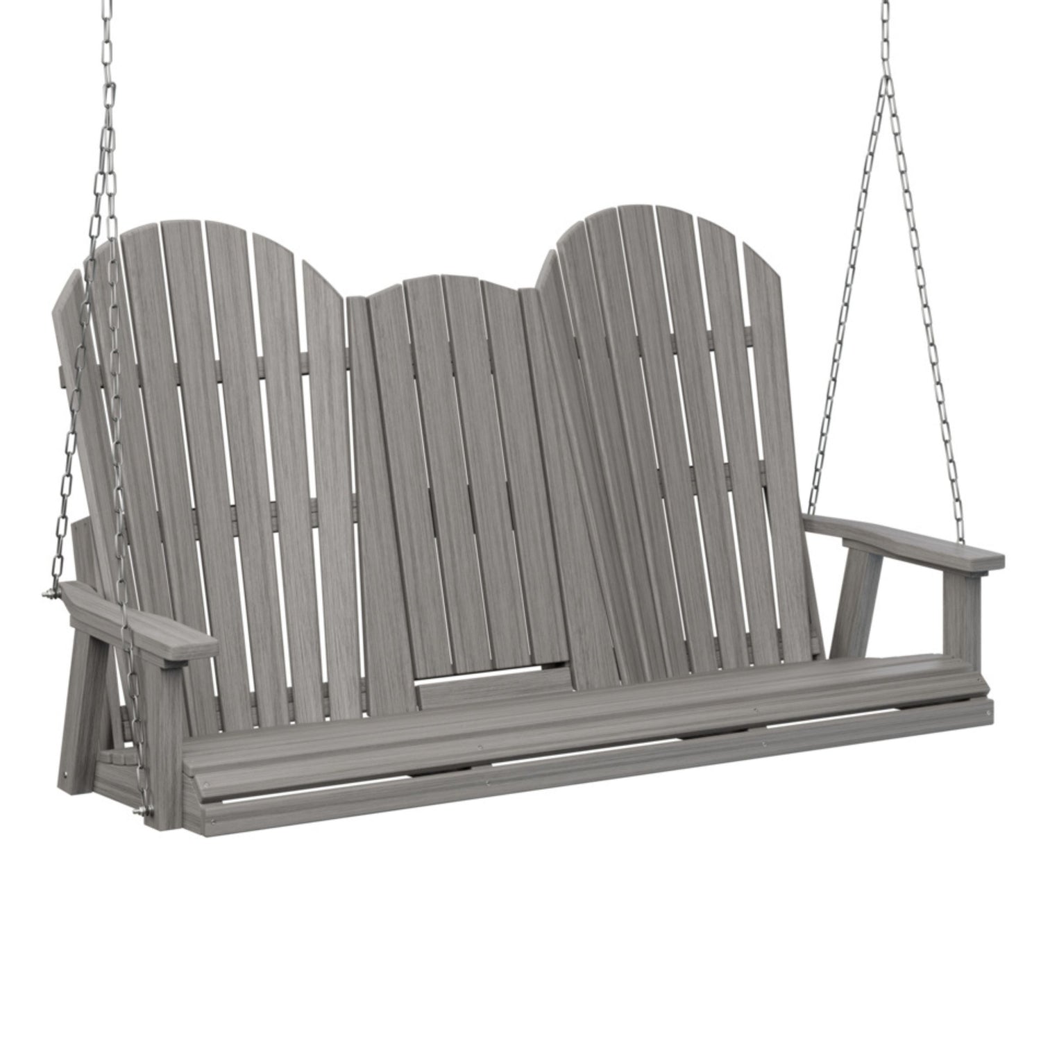 Berlin Gardens Comfo Back Poly Lumber Three Seat Console Swing with Stainless Steel Chains